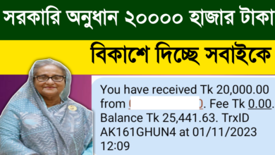 Government Help 20000 Taka: